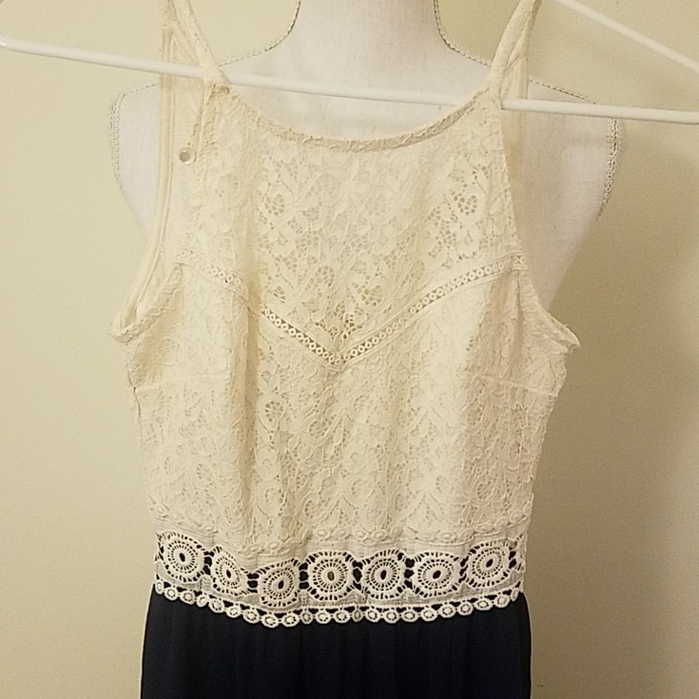 (4 For $10) Maxi dress with lace top and navy sheer bottom
